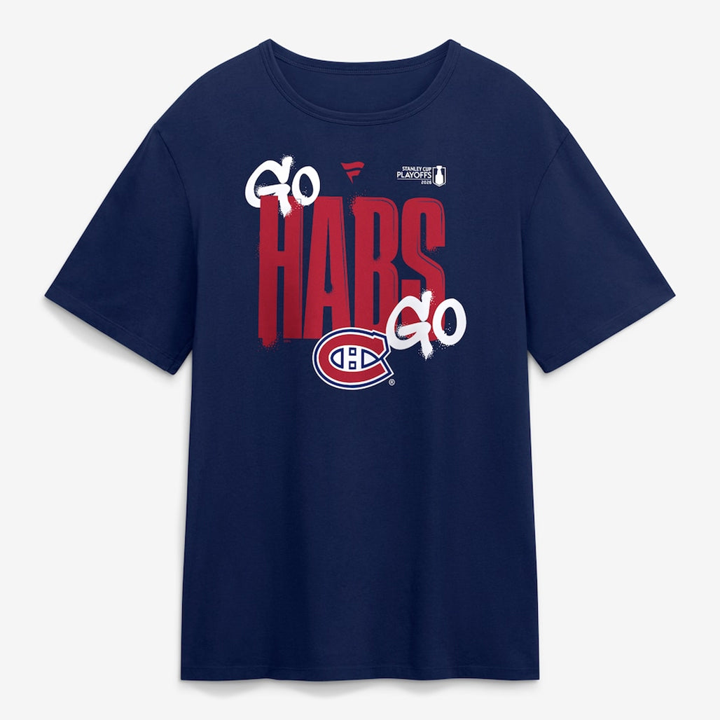 Montreal Canadiens Navy 2026 Stanley Cup Playoffs Slogan Go Habs Go T-Shirt