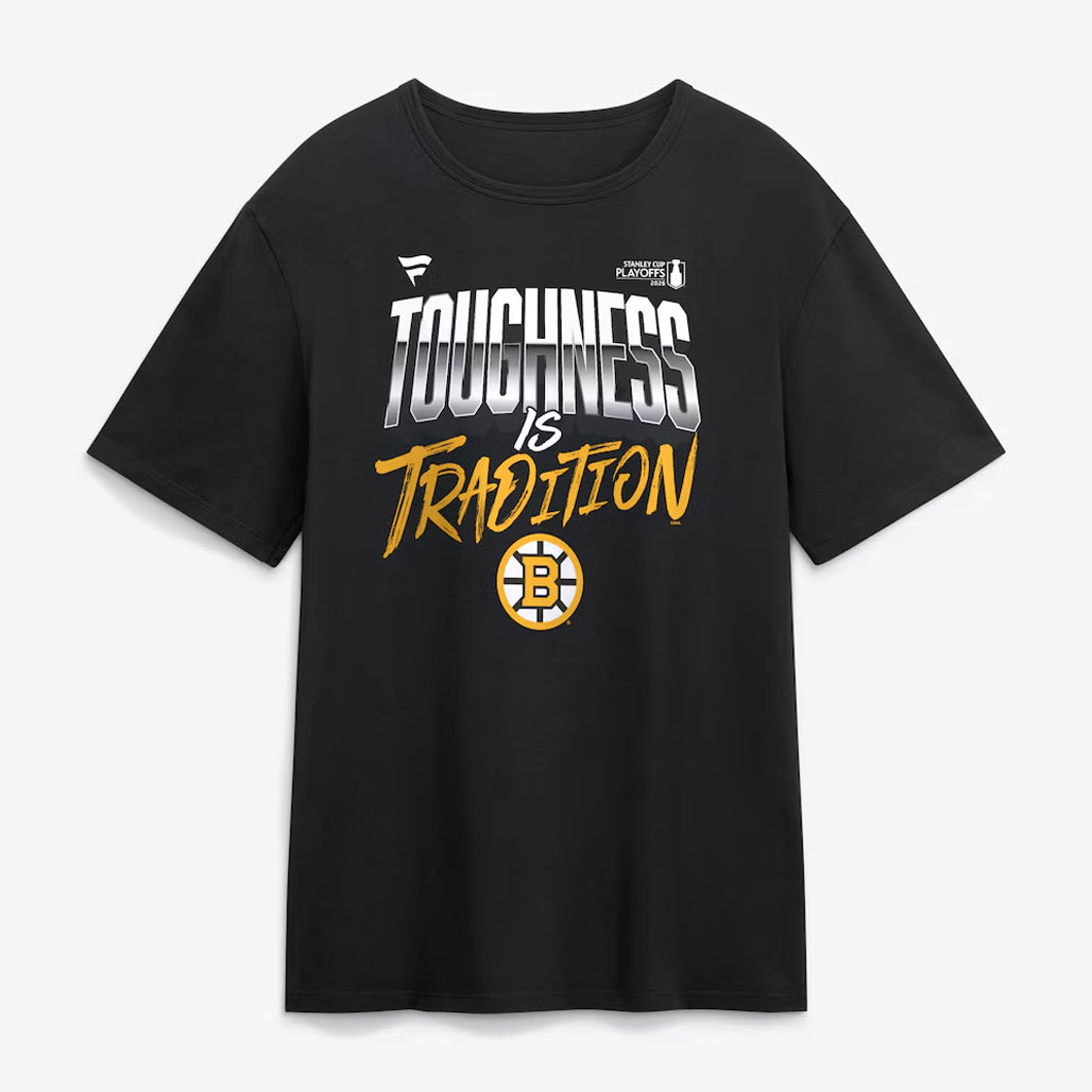 Boston Bruins Black 2026 Stanley Cup Playoffs Slogan Toughness Is Tradition T-Shirt