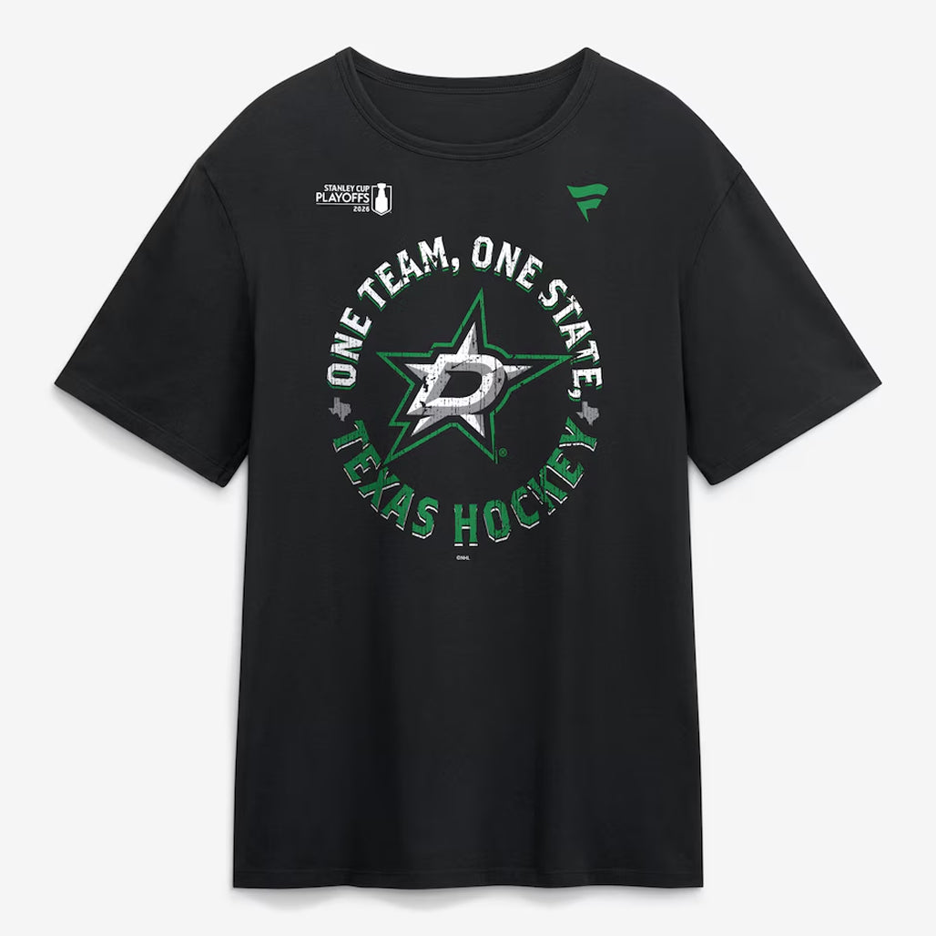 Dallas Stars Black 2026 Stanley Cup Playoffs Slogan One Team One State Texas Hockey T-Shirt