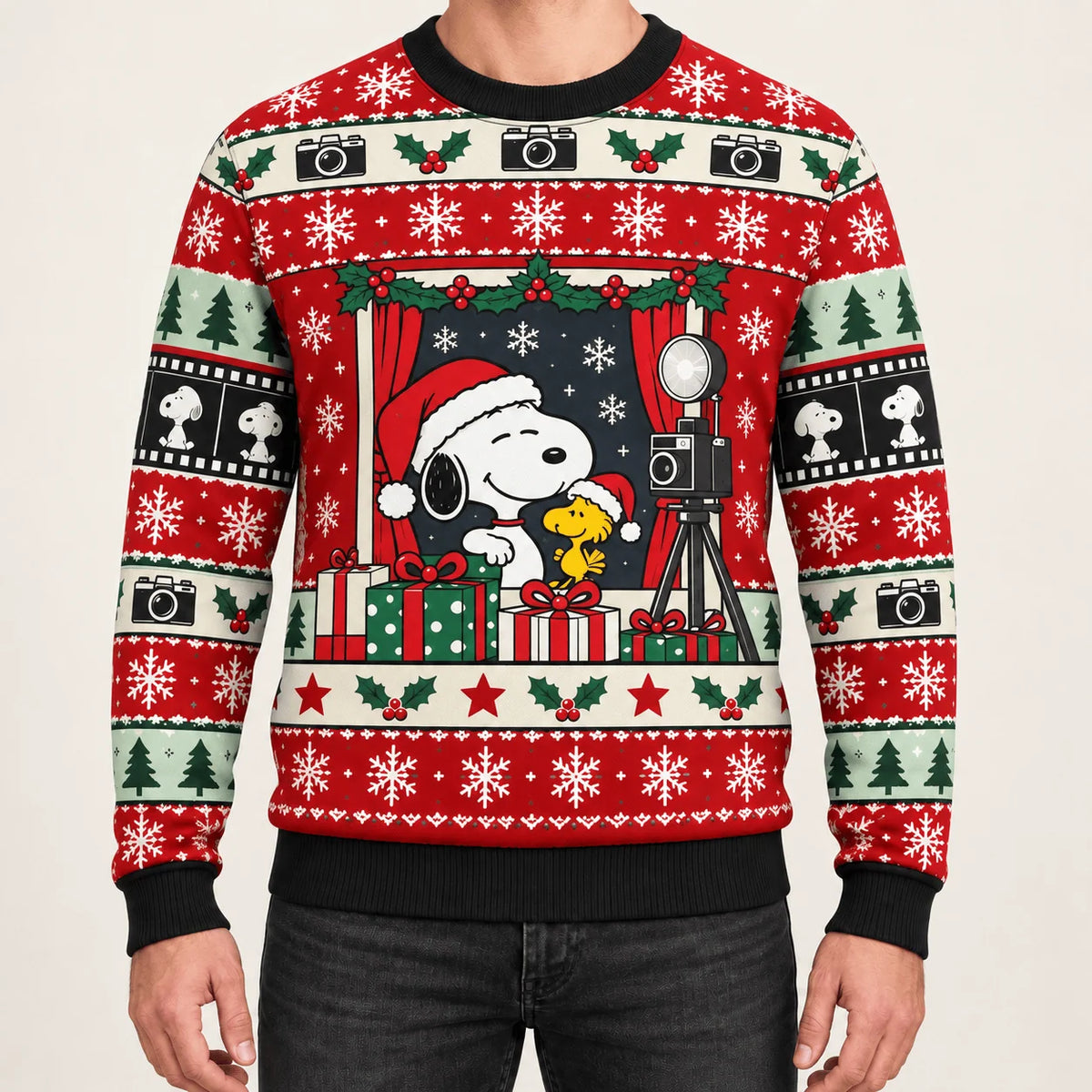 Snoopy Holiday Photo Booth Ugly Christmas Sweater