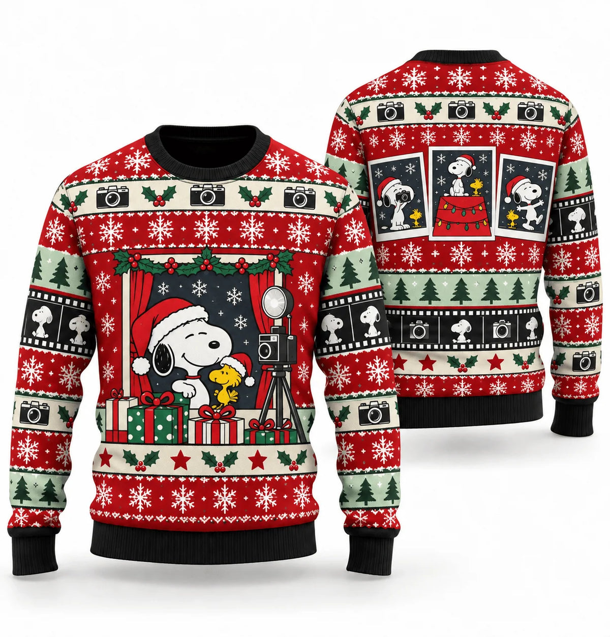 Snoopy Holiday Photo Booth Ugly Christmas Sweater