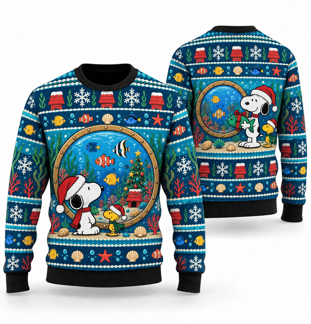 Snoopy Holiday Aquarium Ugly Christmas Sweater