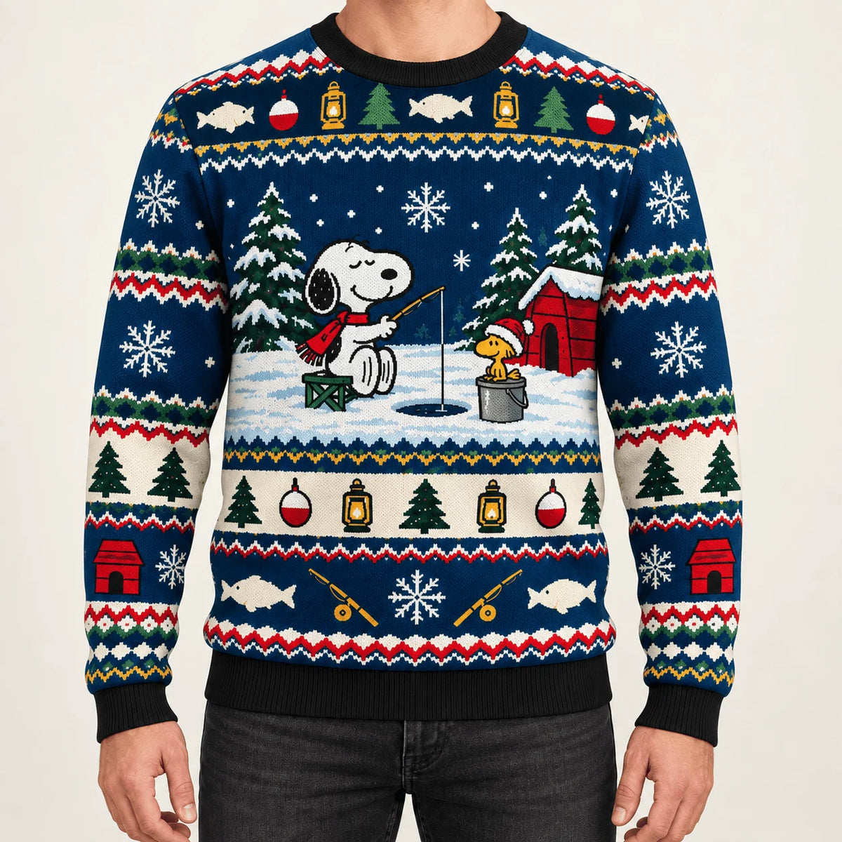 Snoopy Ice Fishing Christmas Ugly Christmas Sweater