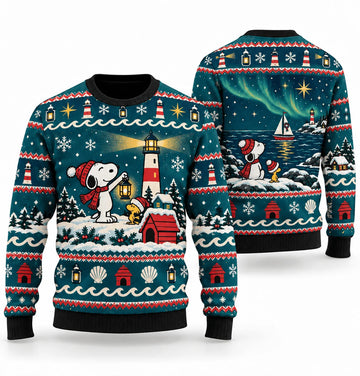 Snoopy Christmas Lighthouse Keeper Ugly Christmas Sweater