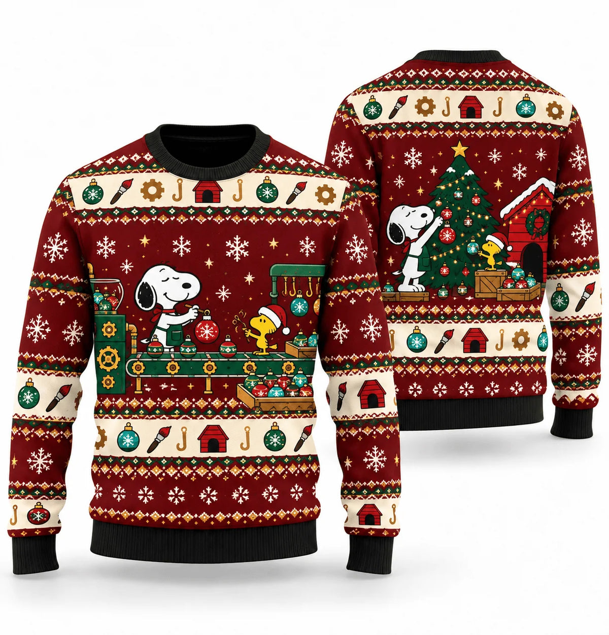 Snoopy Ornament Factory Ugly Christmas Sweater