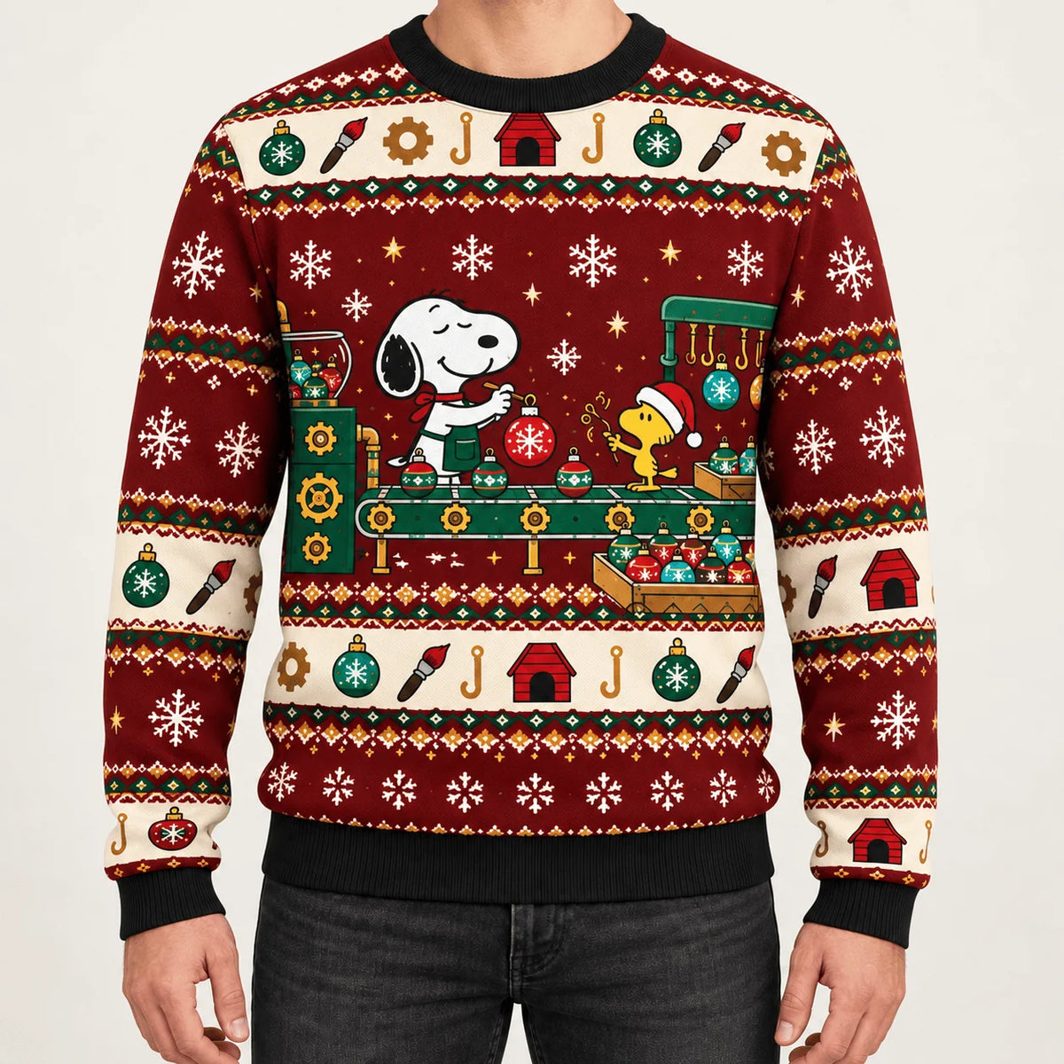Snoopy Ornament Factory Ugly Christmas Sweater