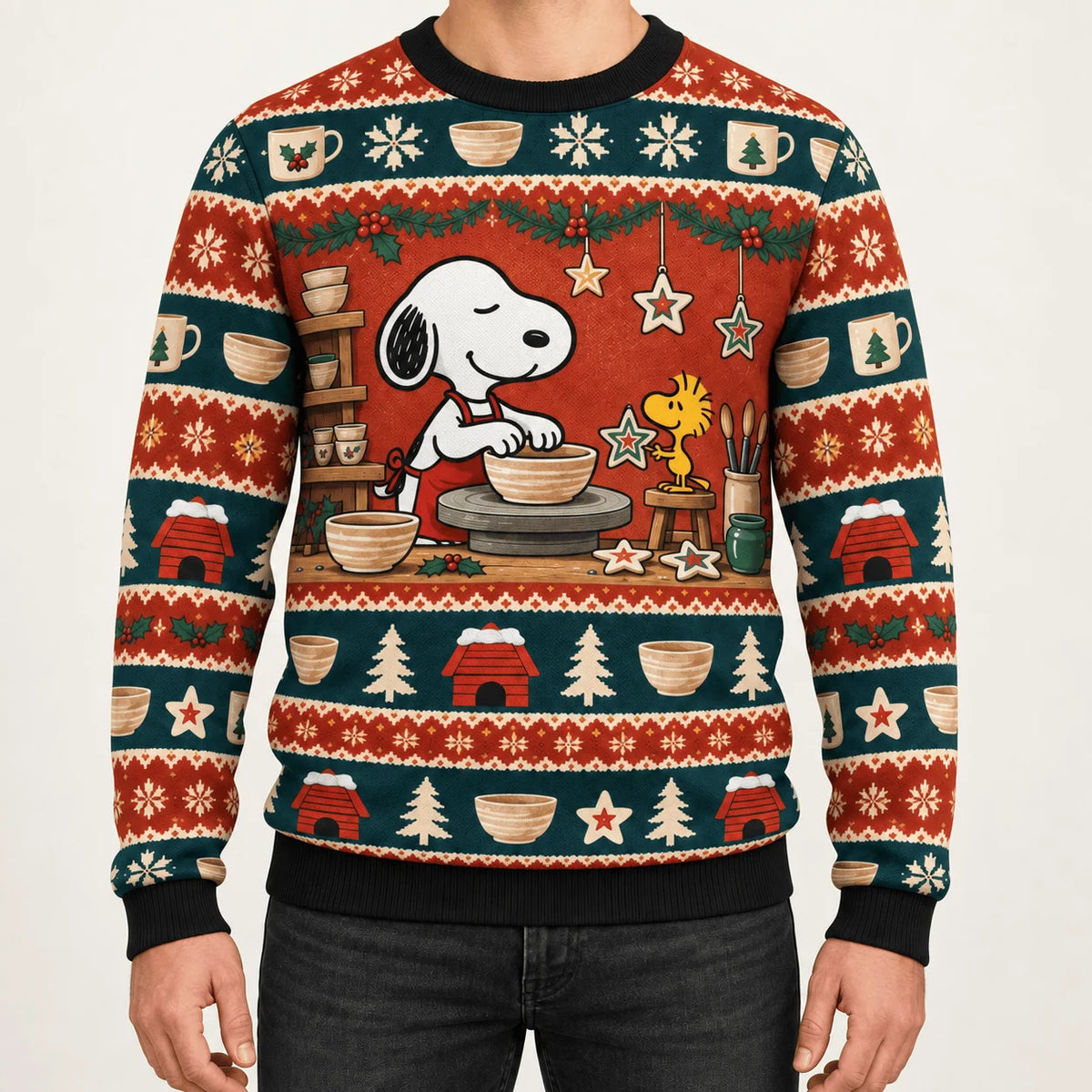 Snoopy Christmas Pottery Studio Ugly Christmas Sweater