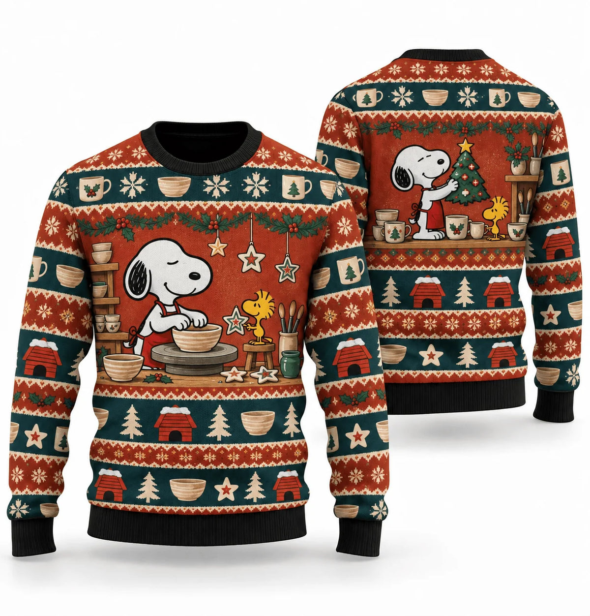 Snoopy Christmas Pottery Studio Ugly Christmas Sweater
