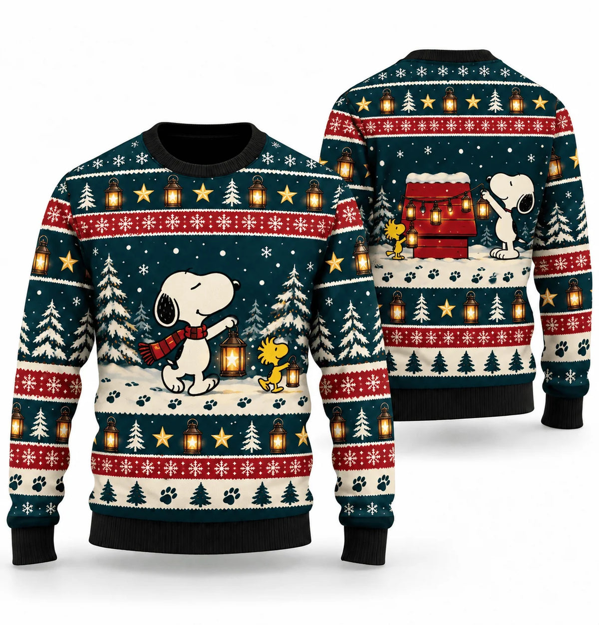 Snoopy Christmas Lantern Walk Ugly Christmas Sweater