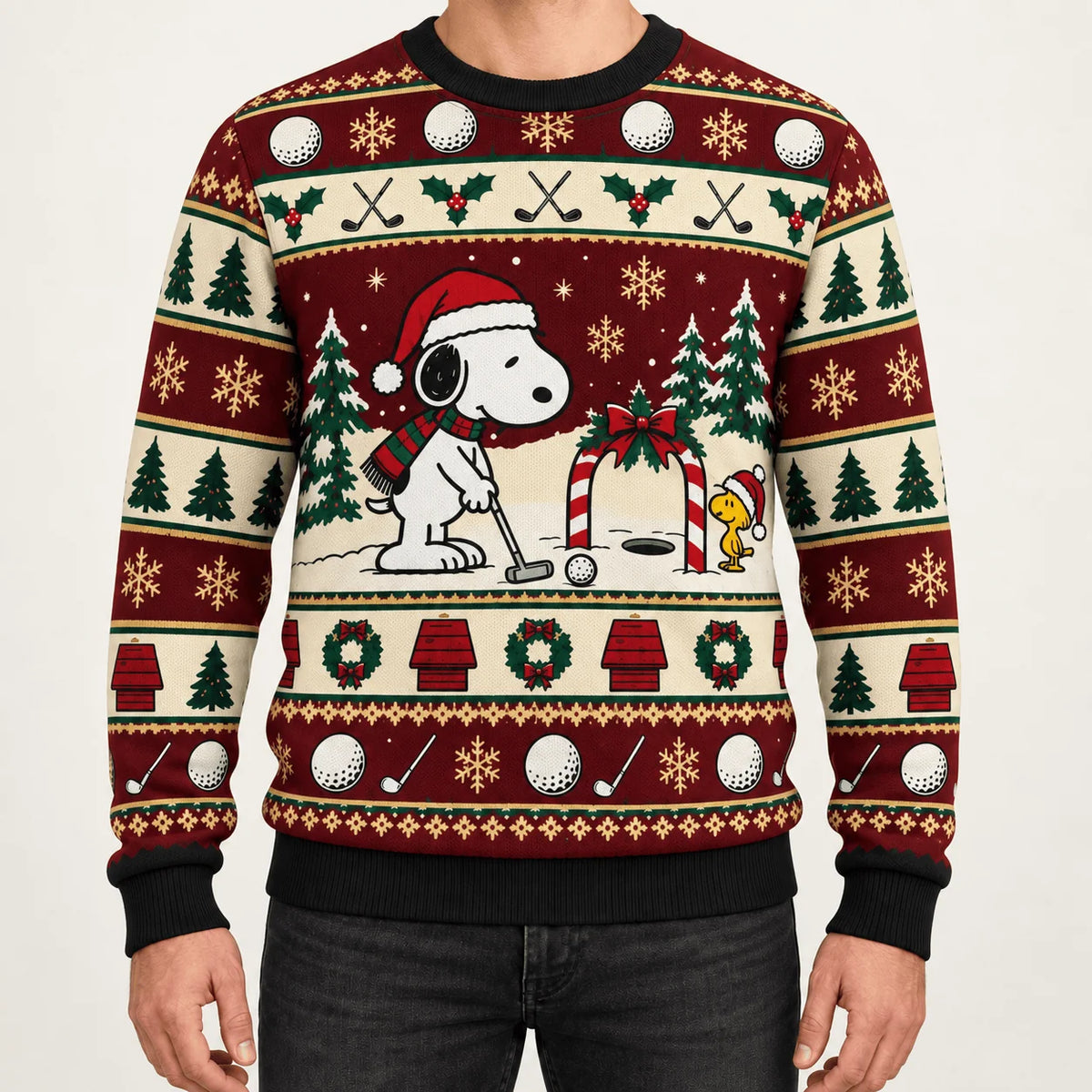 Snoopy Christmas Mini Golf Ugly Christmas Sweater