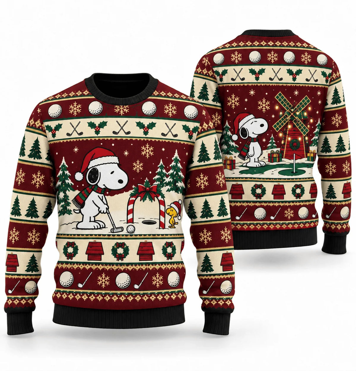 Snoopy Christmas Mini Golf Ugly Christmas Sweater