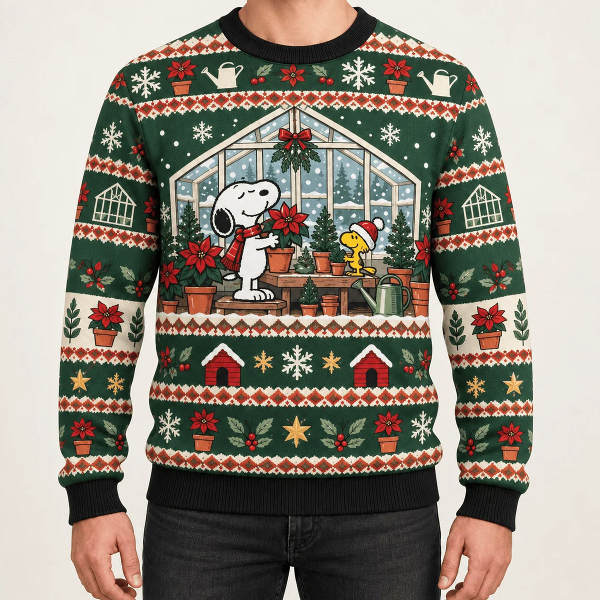 Snoopy Winter Greenhouse Christmas Ugly Christmas Sweater