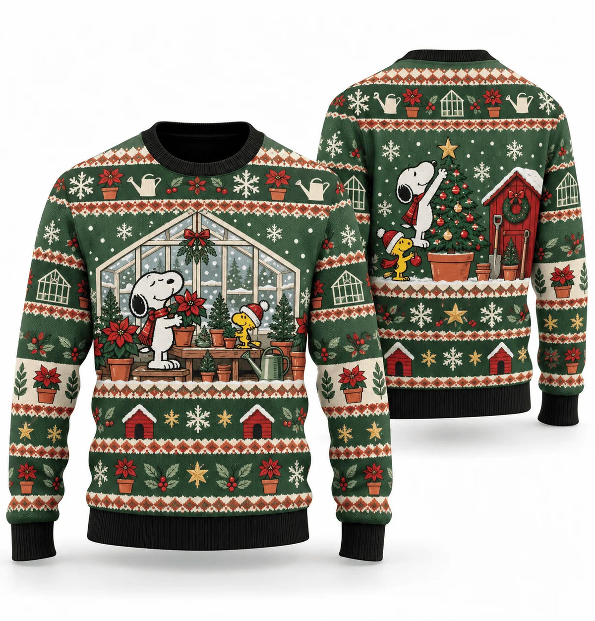 Snoopy Winter Greenhouse Christmas Ugly Christmas Sweater