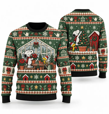 Snoopy Winter Greenhouse Christmas Ugly Christmas Sweater