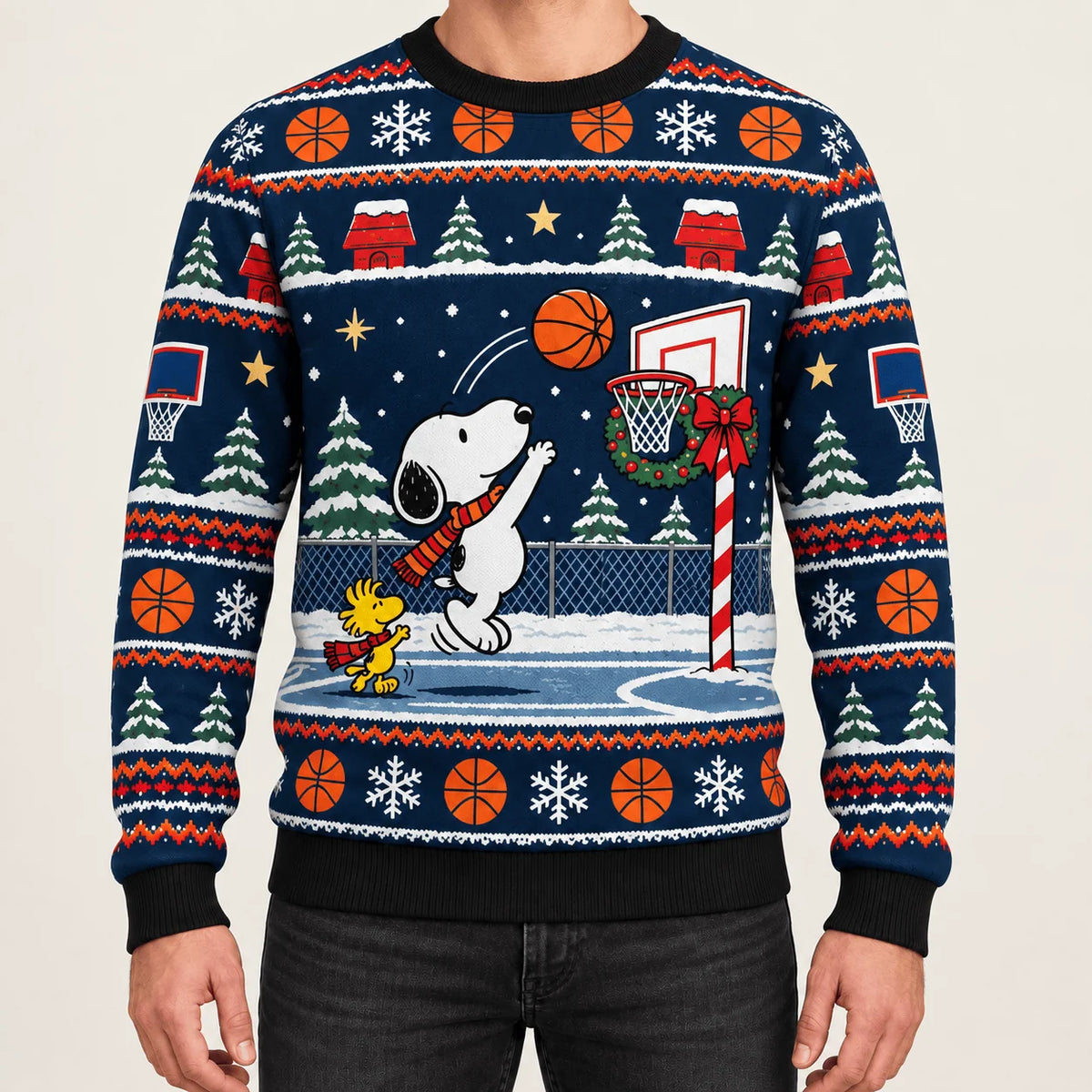 Snoopy Holiday Basketball Ugly Christmas Sweater