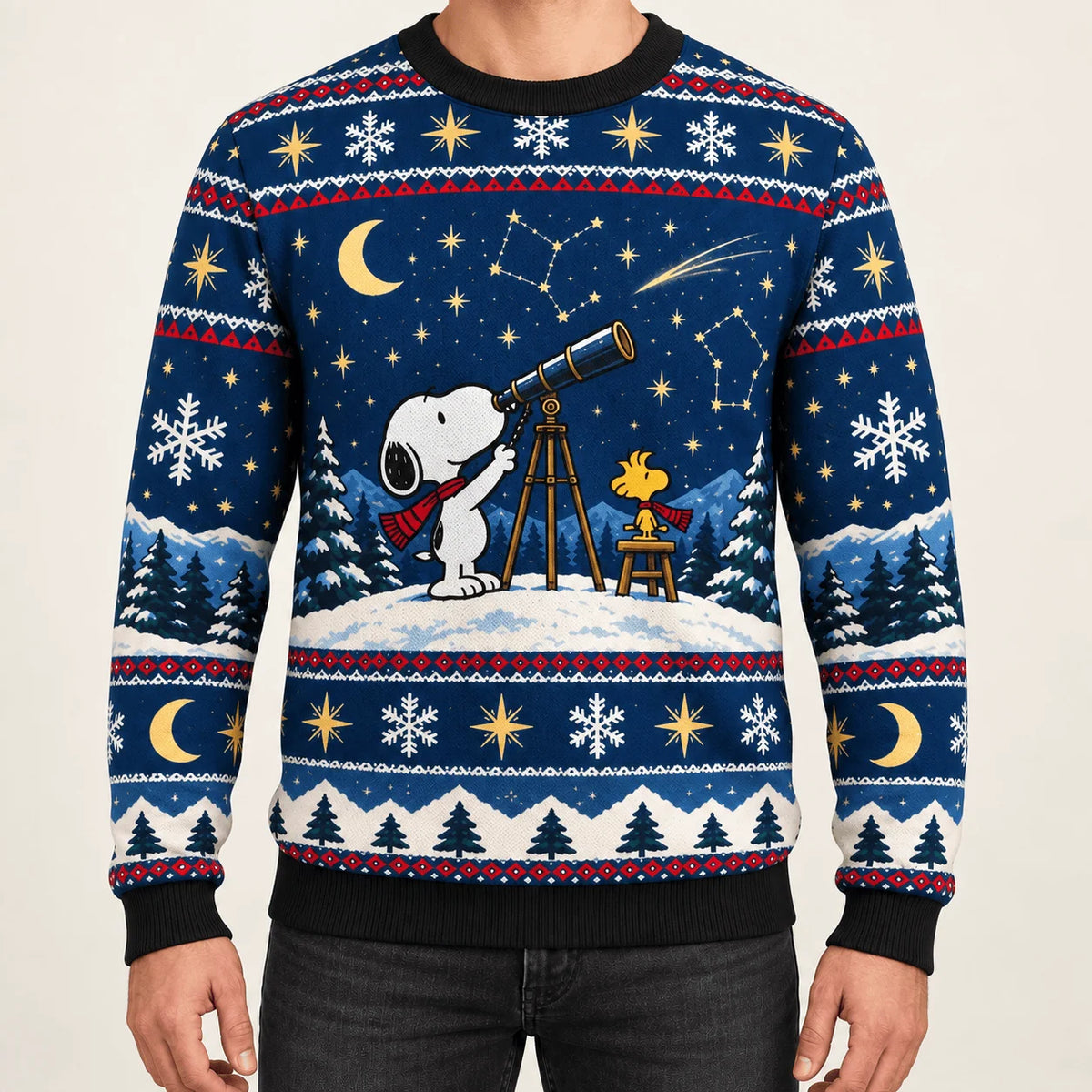 Snoopy Christmas Stargazing Ugly Christmas Sweater