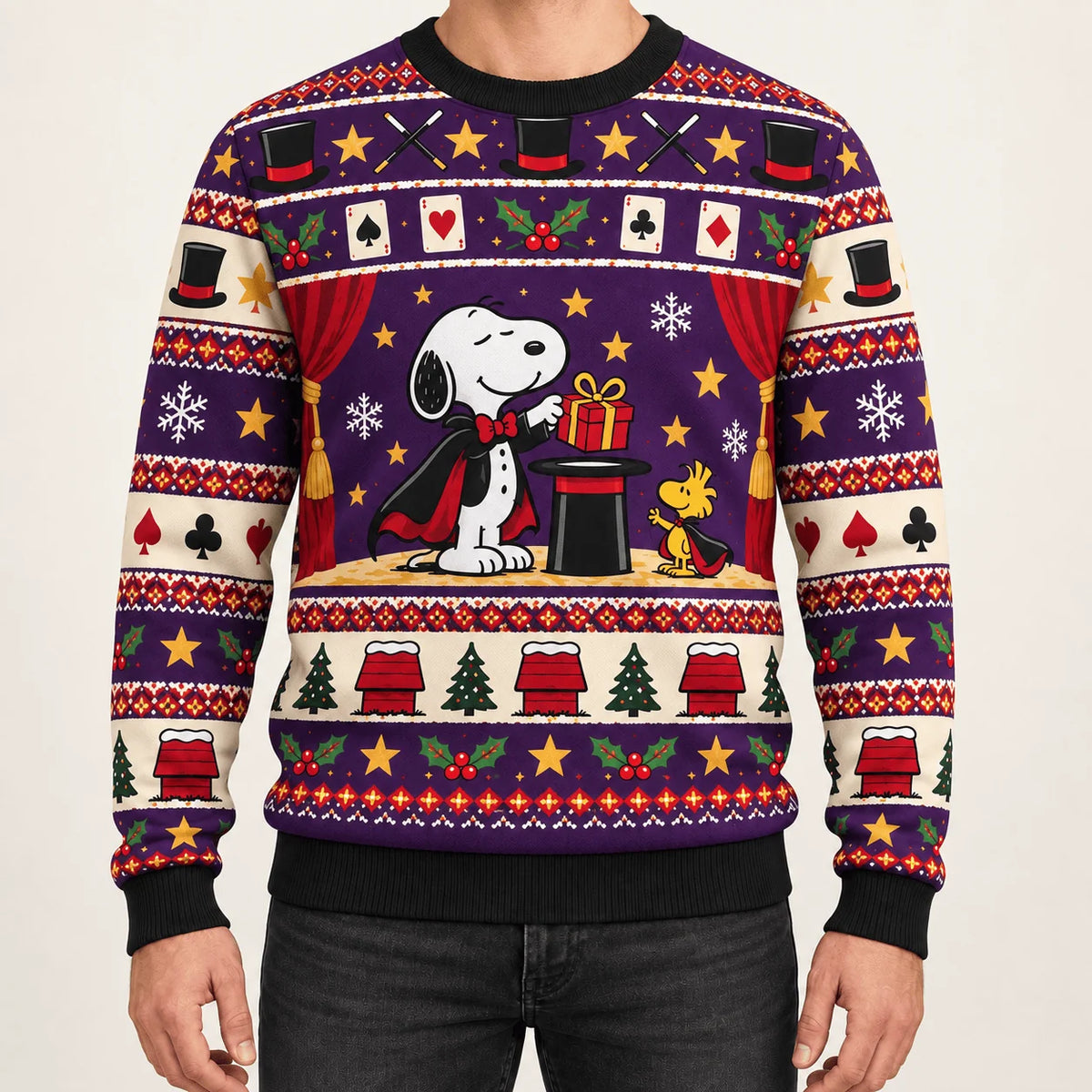 Snoopy Christmas Magic Show Ugly Christmas Sweater