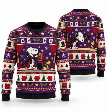 Snoopy Christmas Magic Show Ugly Christmas Sweater