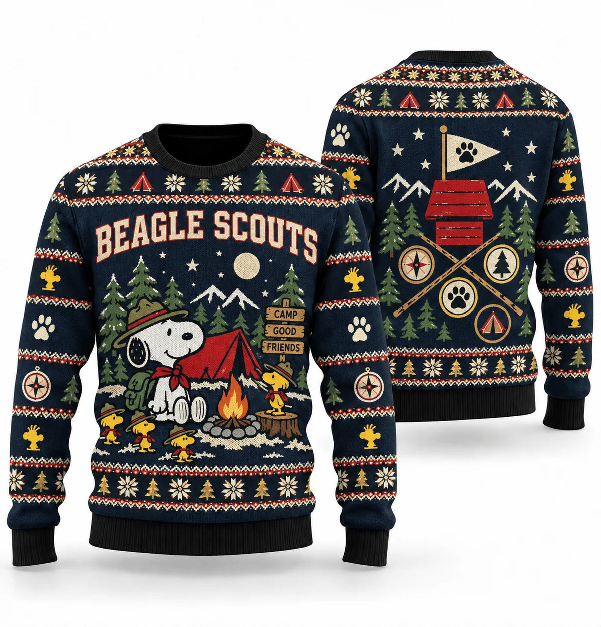 Snoopy Woodstock Beagle Scouts Ugly Christmas Sweater