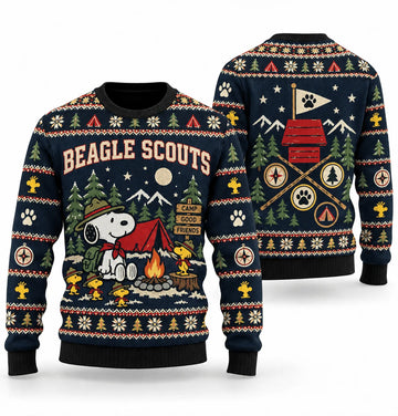 Snoopy Woodstock Beagle Scouts Ugly Christmas Sweater