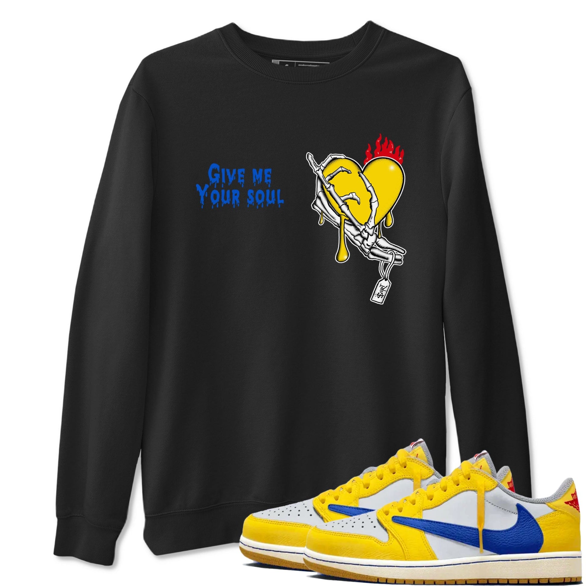 Give Me Your Soul Sneaker Tees - Air Jordan 1 Travis Scott Canary