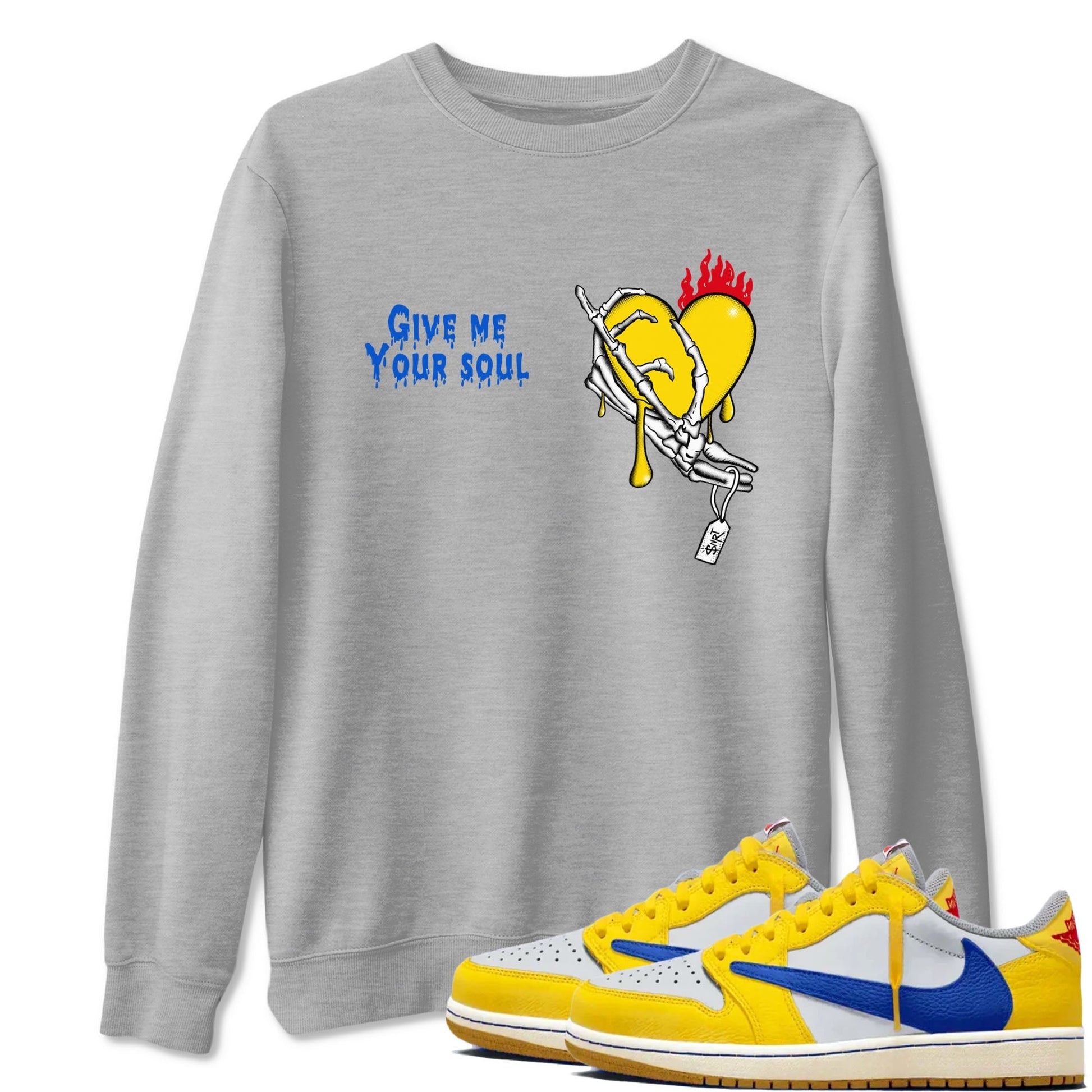 Give Me Your Soul Sneaker Tees - Air Jordan 1 Travis Scott Canary