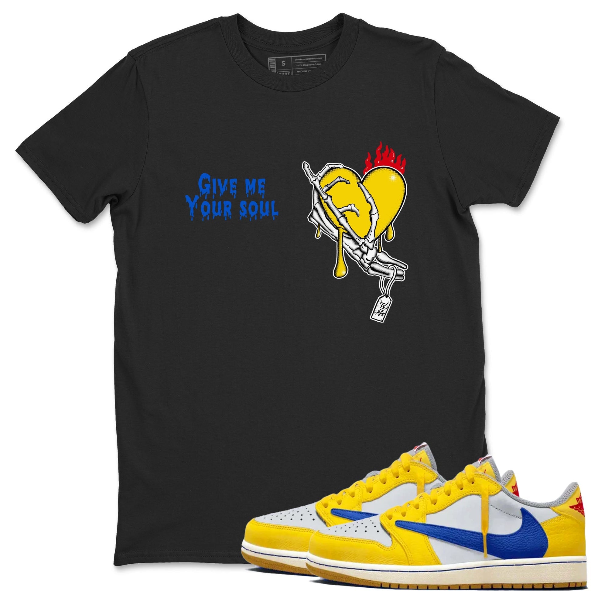 Give Me Your Soul Sneaker Tees - Air Jordan 1 Travis Scott Canary