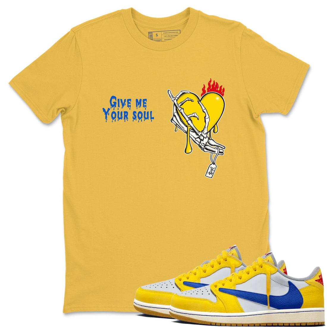 Give Me Your Soul Sneaker Tees - Air Jordan 1 Travis Scott Canary