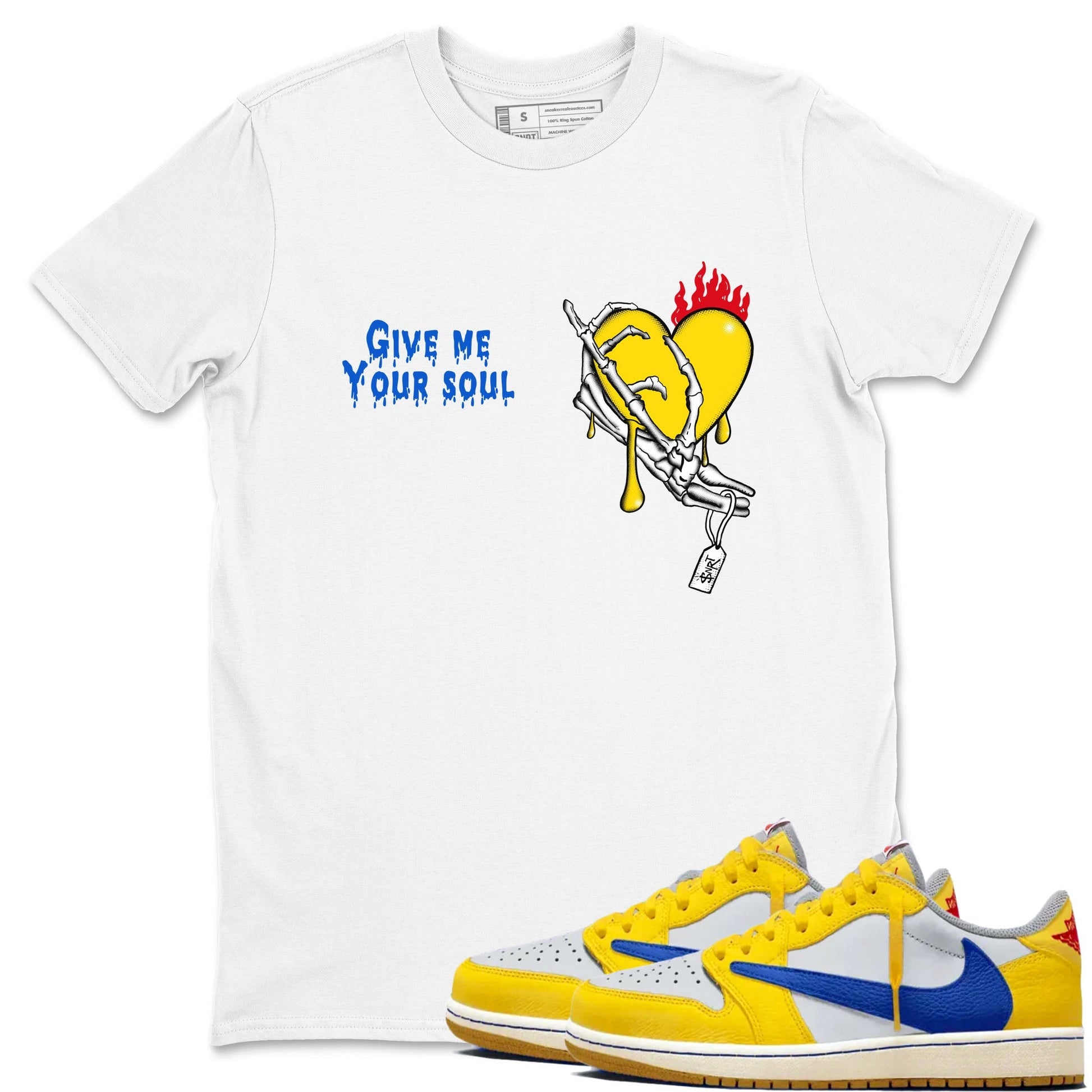 Give Me Your Soul Sneaker Tees - Air Jordan 1 Travis Scott Canary