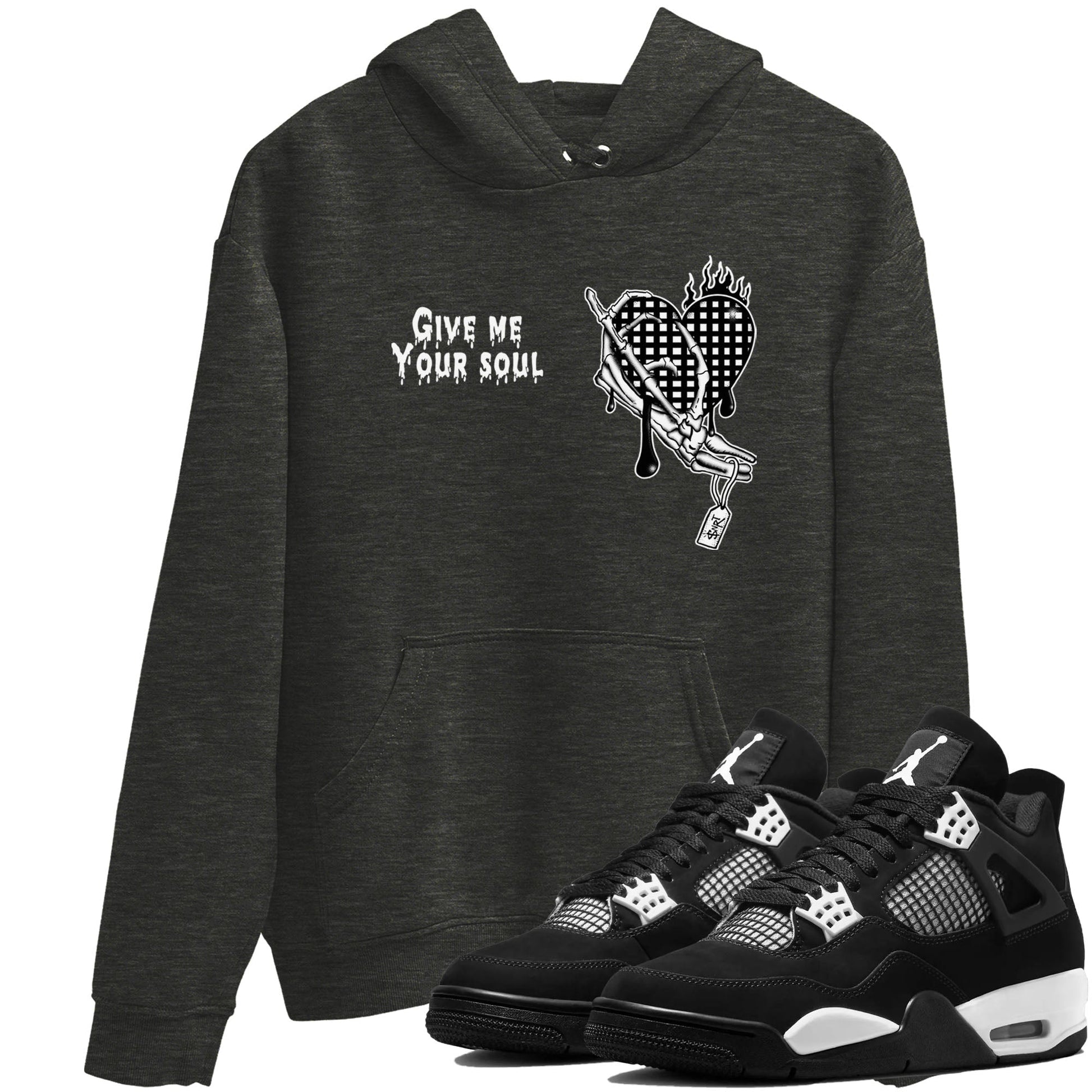 Give Me Your Soul Sneaker Tees - Air Jordan 4 White Thunder