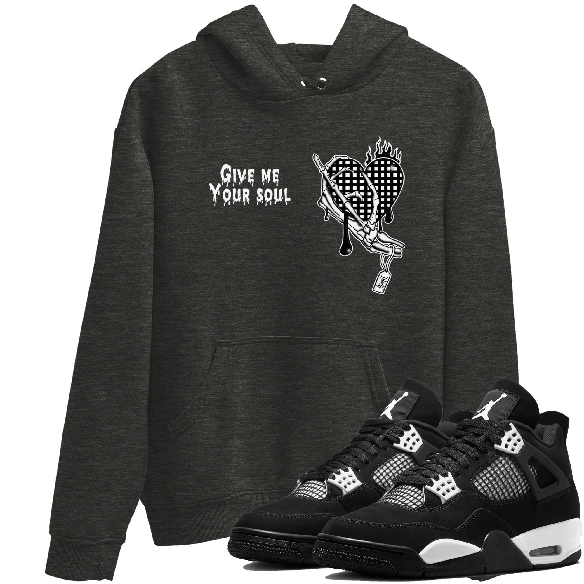 Give Me Your Soul Sneaker Tees - Air Jordan 4 White Thunder