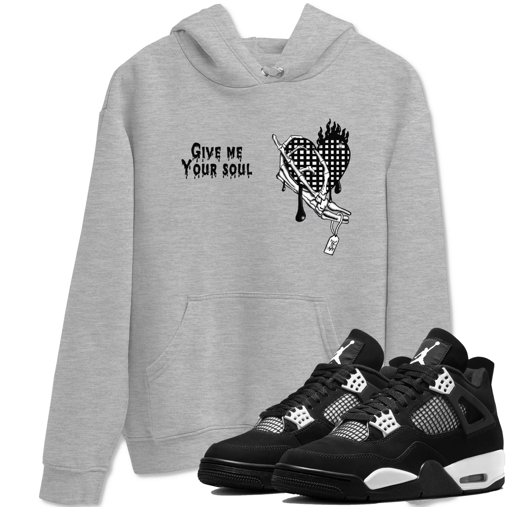 Give Me Your Soul Sneaker Tees - Air Jordan 4 White Thunder