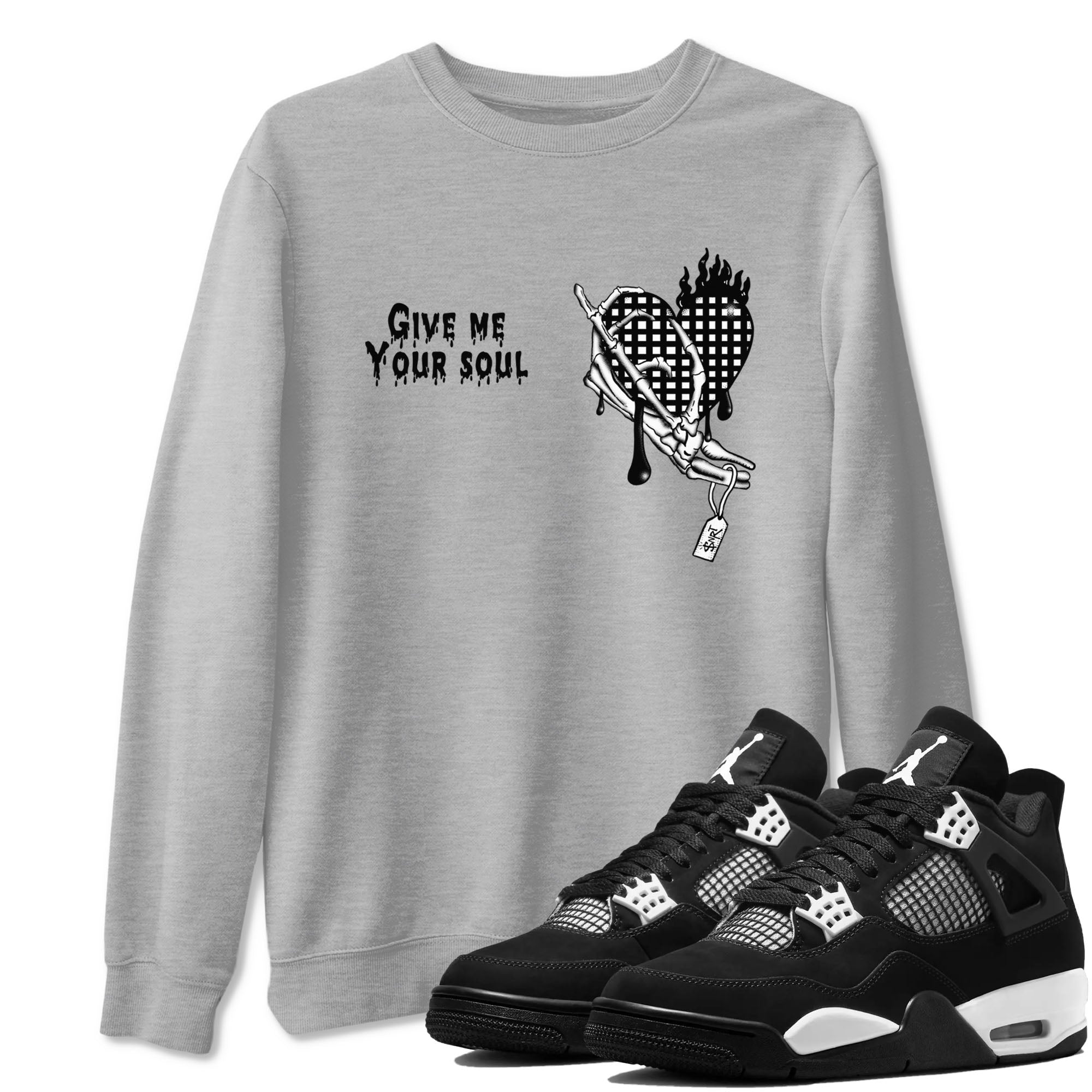 Give Me Your Soul Sneaker Tees - Air Jordan 4 White Thunder