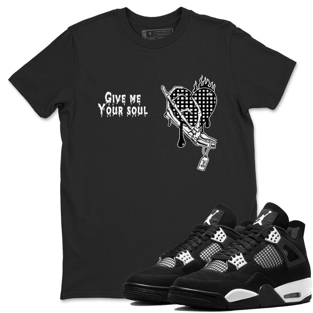 Give Me Your Soul Sneaker Tees - Air Jordan 4 White Thunder