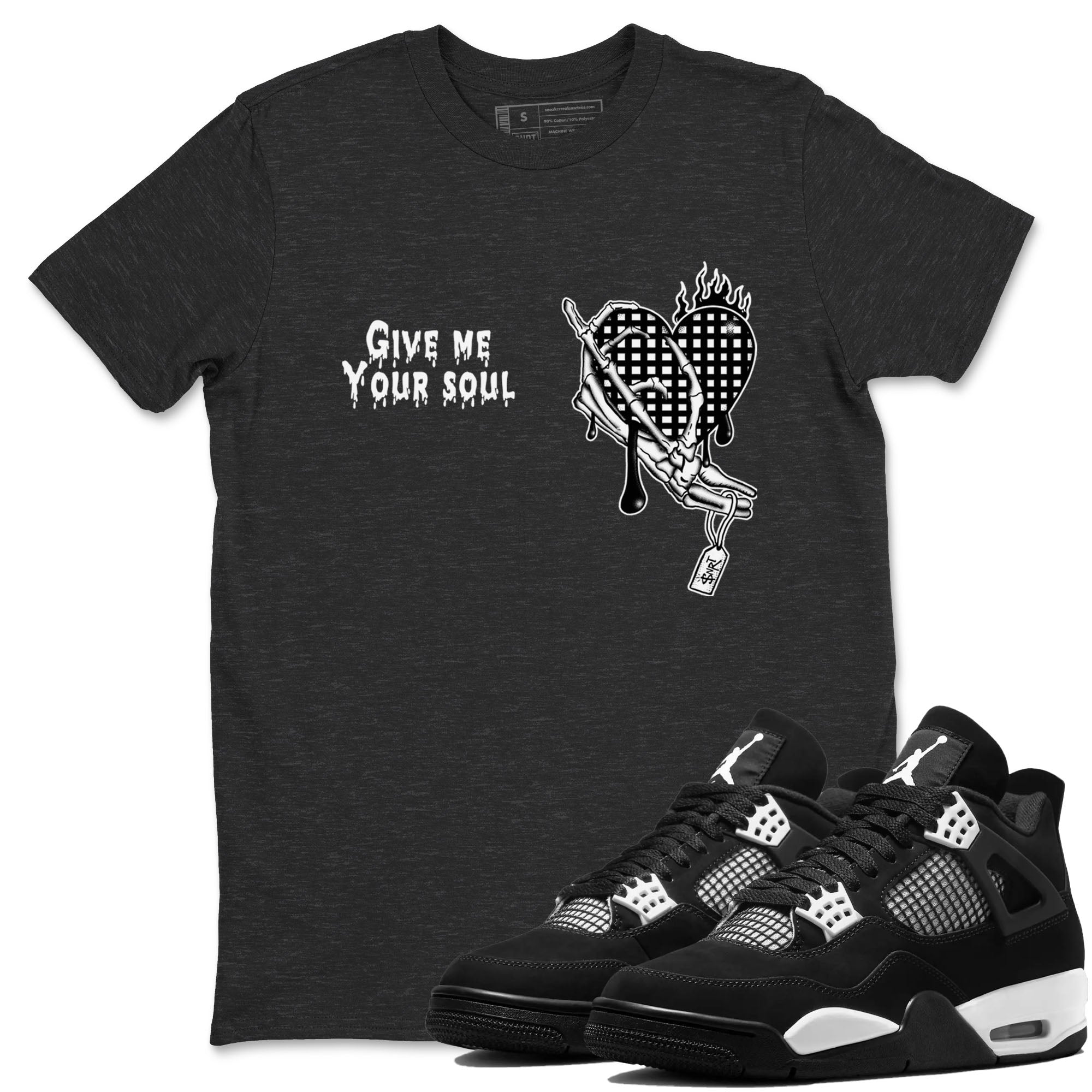Give Me Your Soul Sneaker Tees - Air Jordan 4 White Thunder