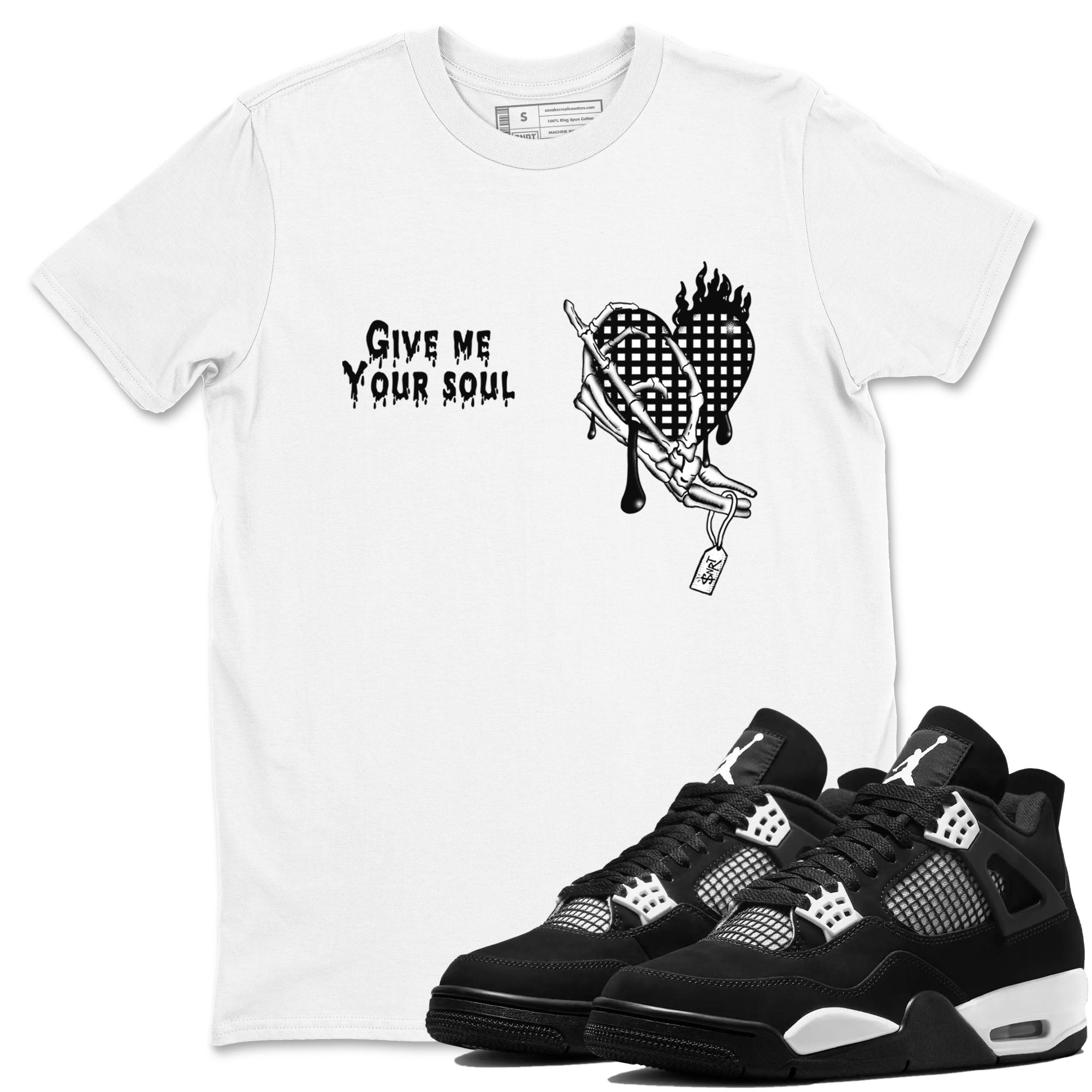 Give Me Your Soul Sneaker Tees - Air Jordan 4 White Thunder