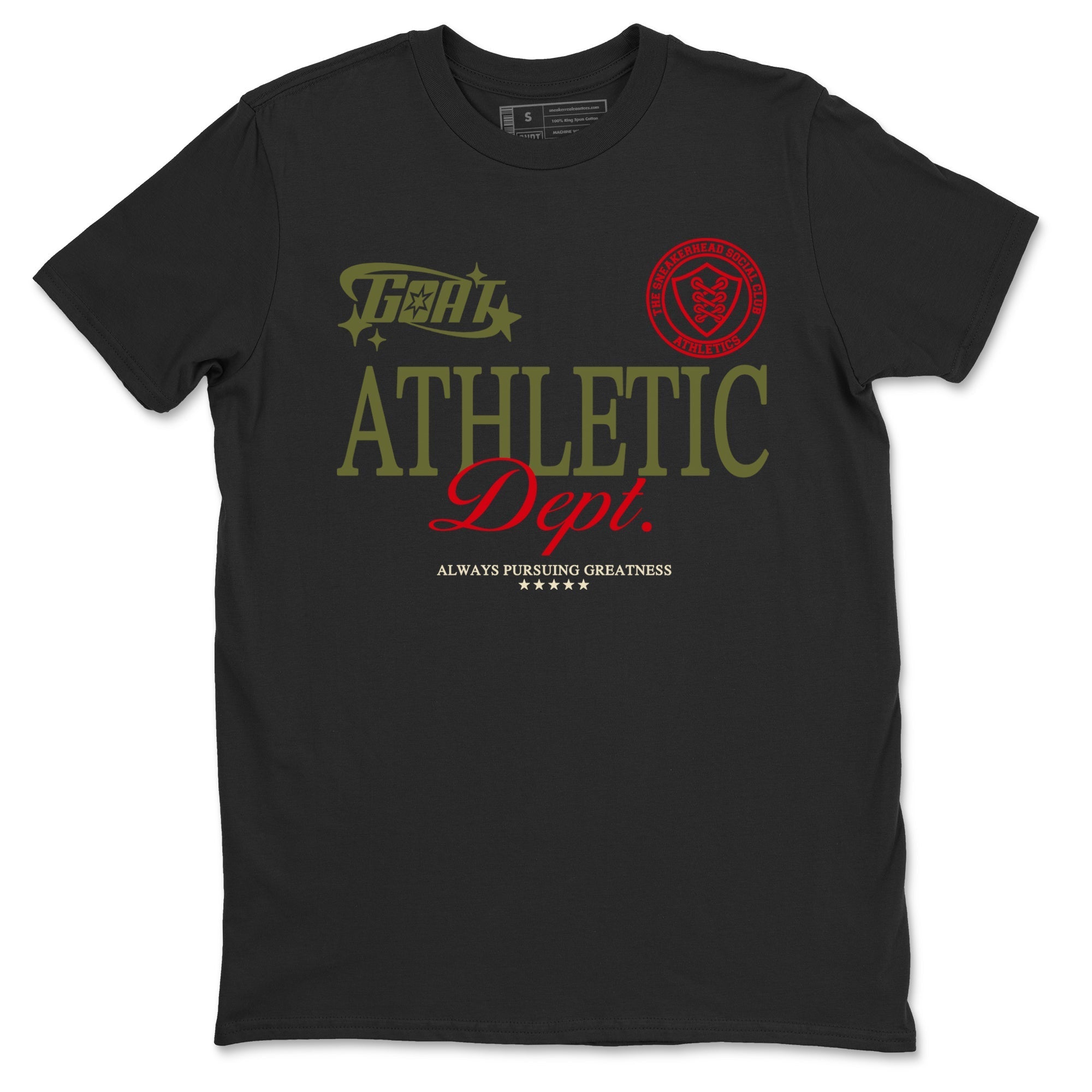 Goat Athletic Dept Sneaker Tees - Air Jordan 1 Travis Scott Medium Olive