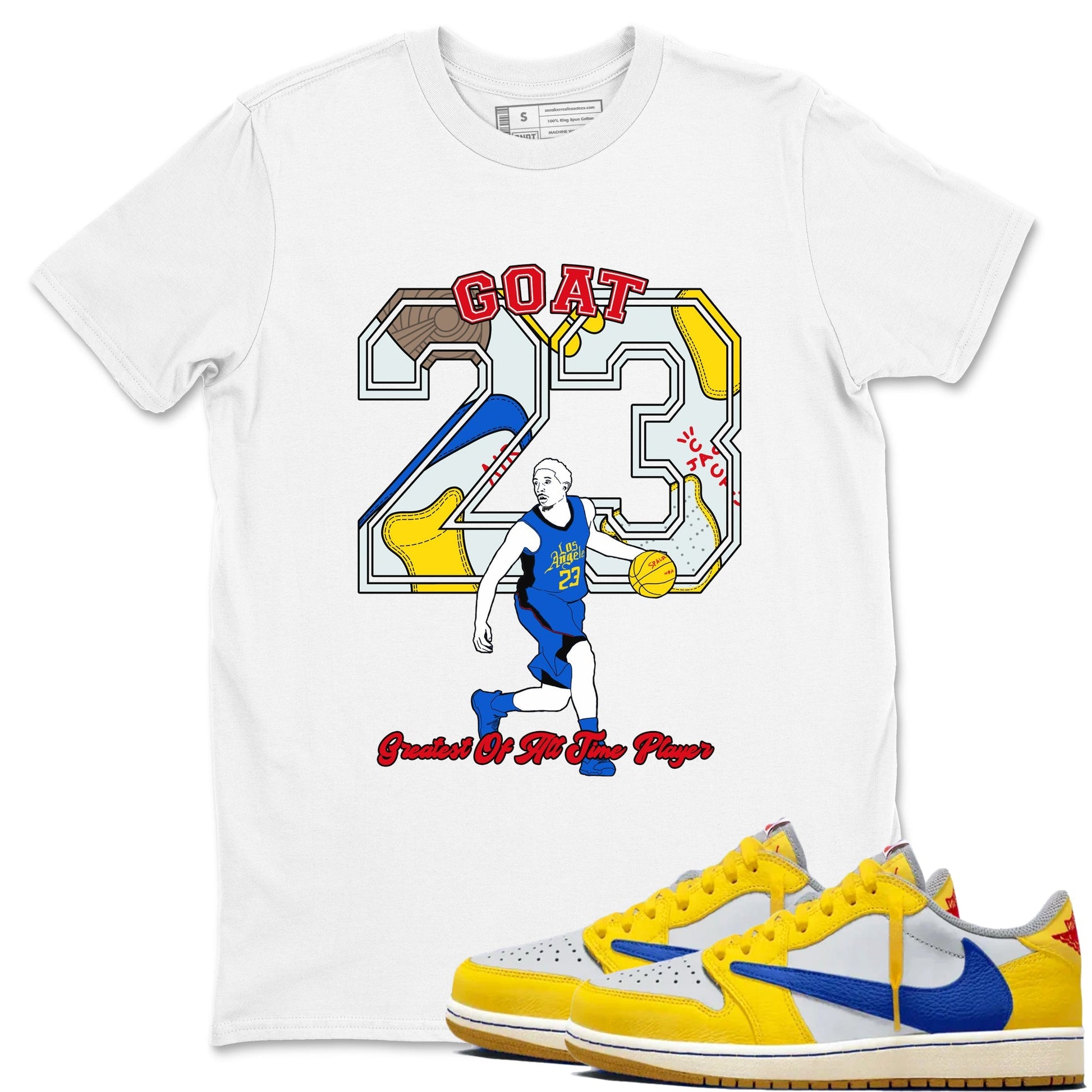 Goat Player Sneaker Tees - Air Jordan 1 Travis Scott Canary