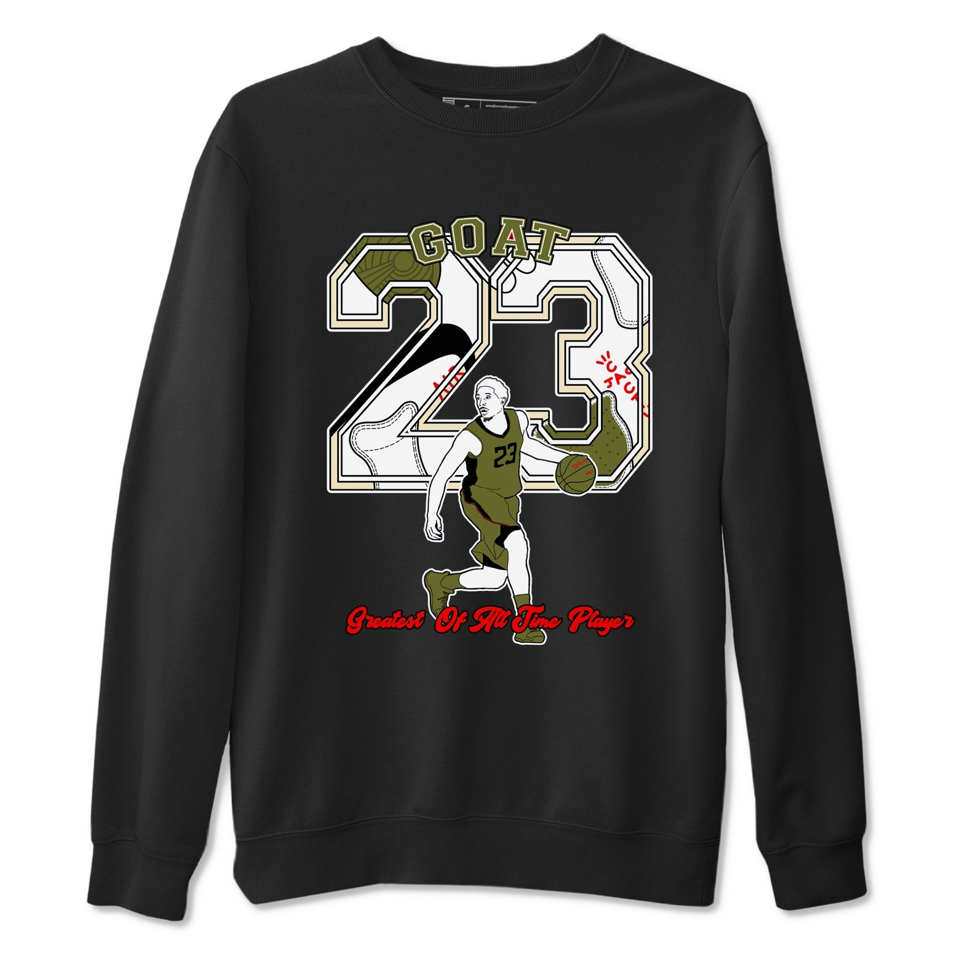 Goat Player Sneaker Tees - Air Jordan 1 Travis Scott Medium Olive