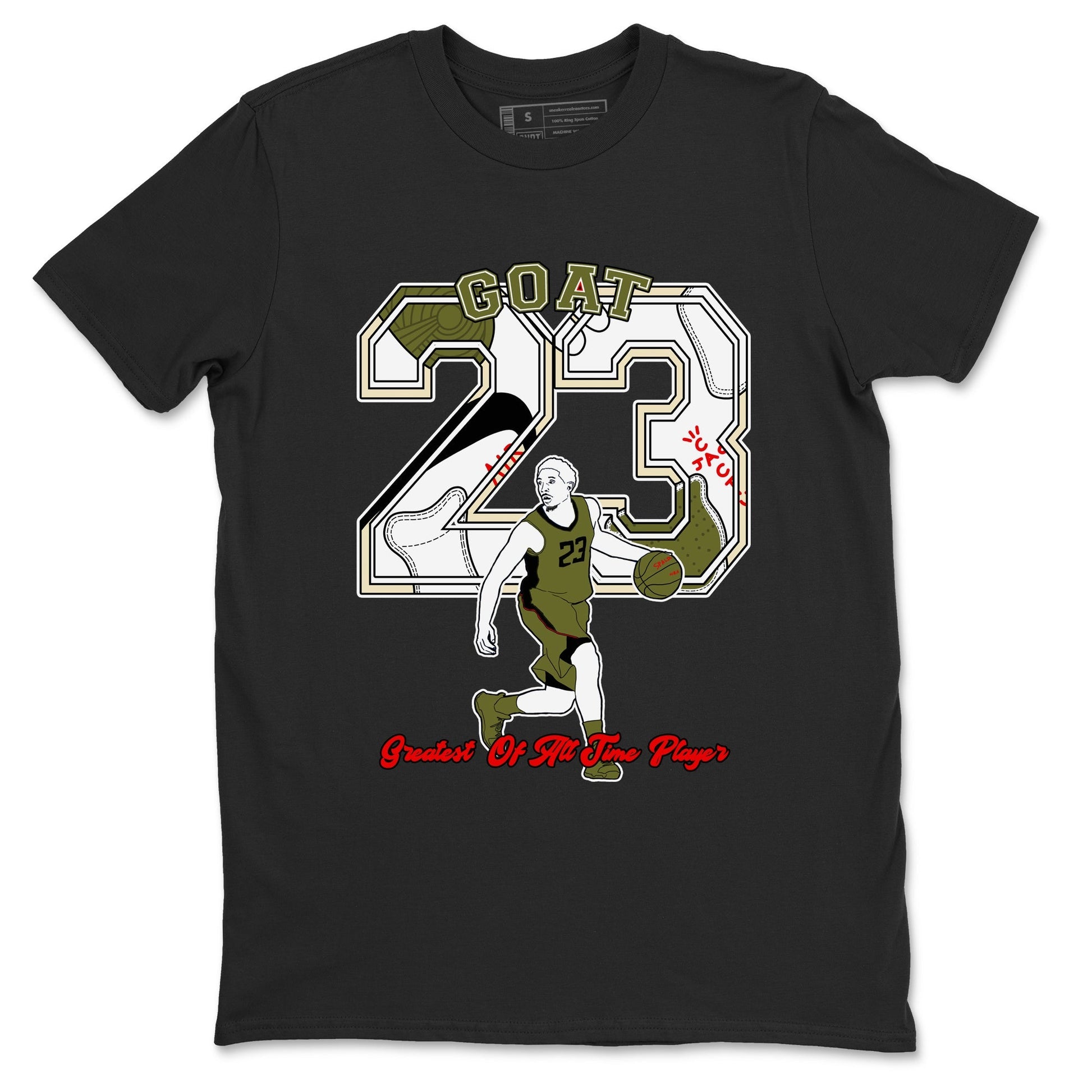 Goat Player Sneaker Tees - Air Jordan 1 Travis Scott Medium Olive