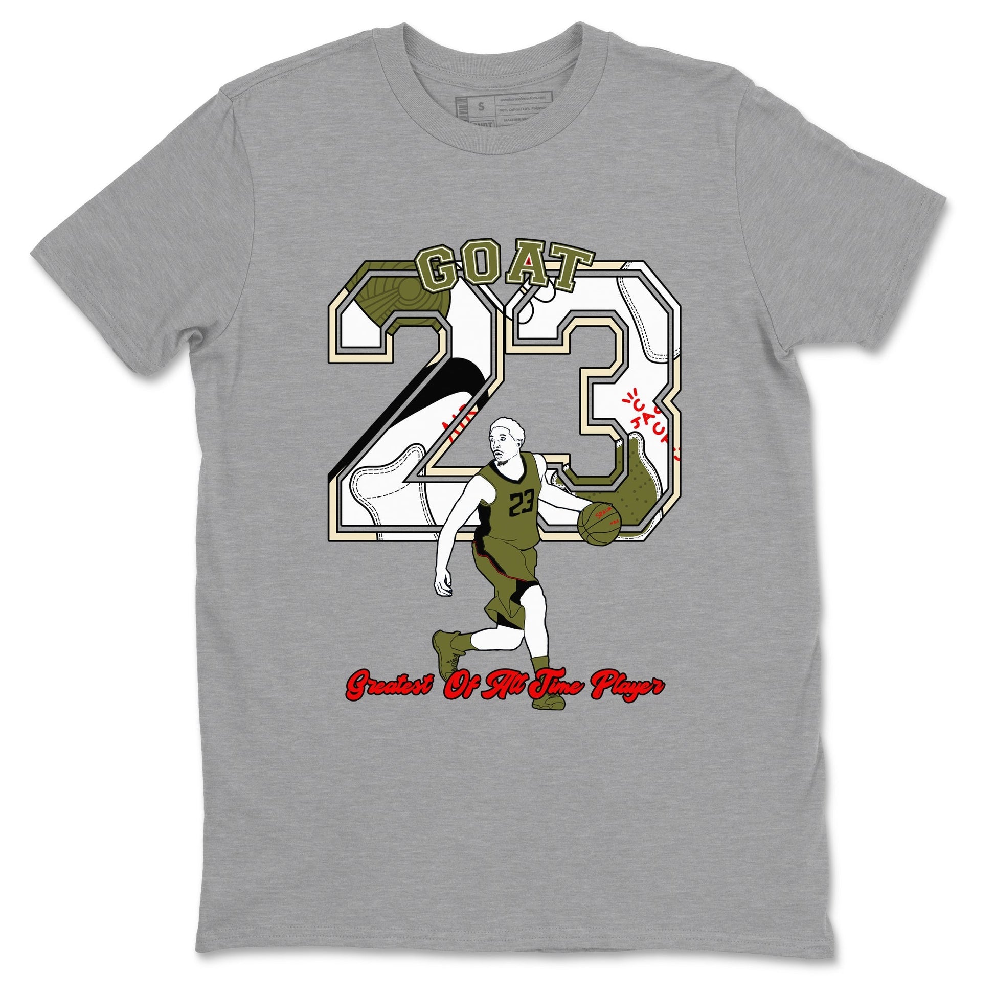 Goat Player Sneaker Tees - Air Jordan 1 Travis Scott Medium Olive