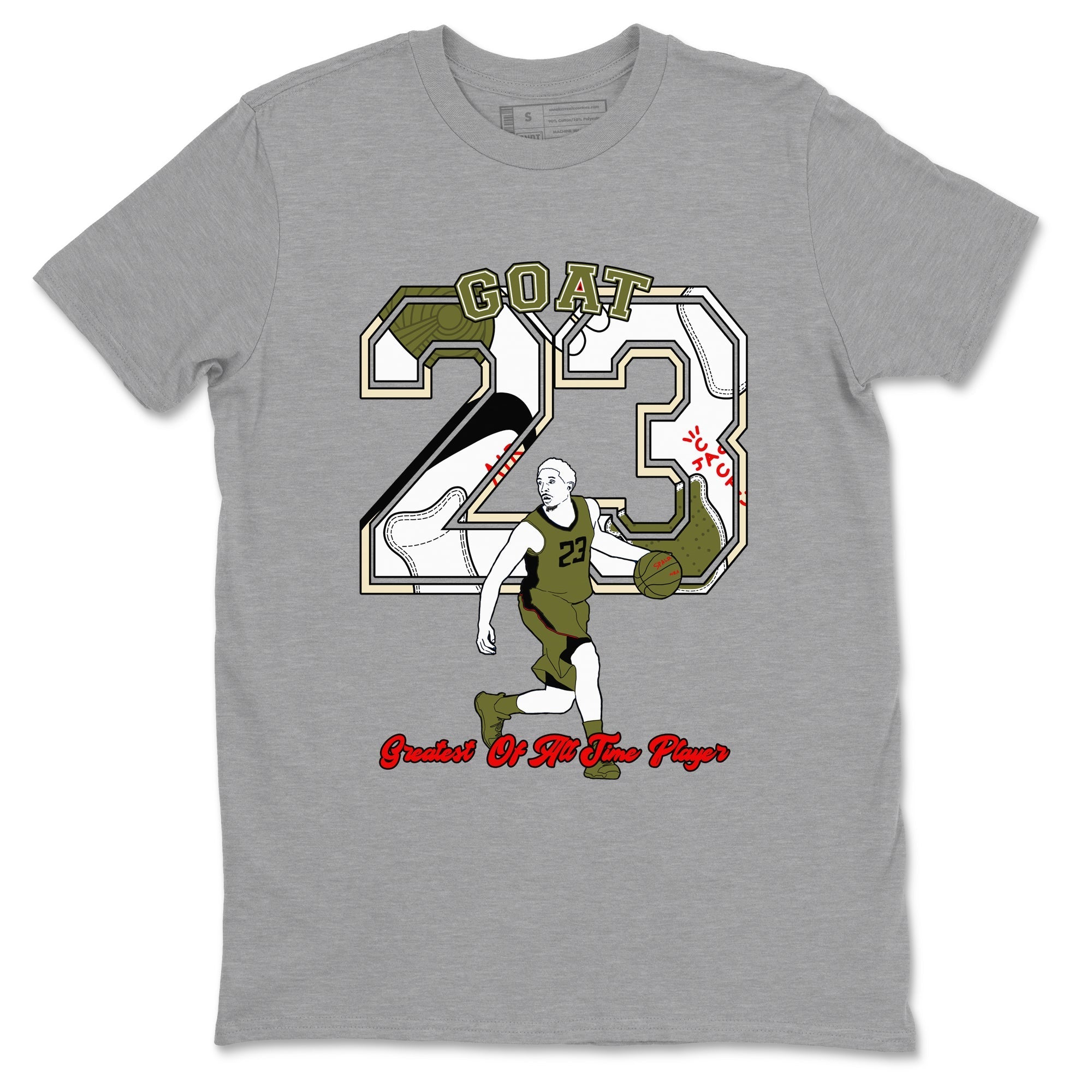 Goat Player Sneaker Tees - Air Jordan 1 Travis Scott Medium Olive