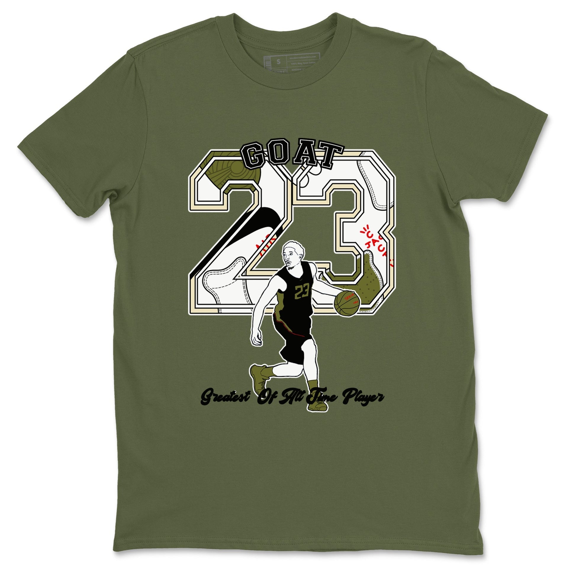 Goat Player Sneaker Tees - Air Jordan 1 Travis Scott Medium Olive