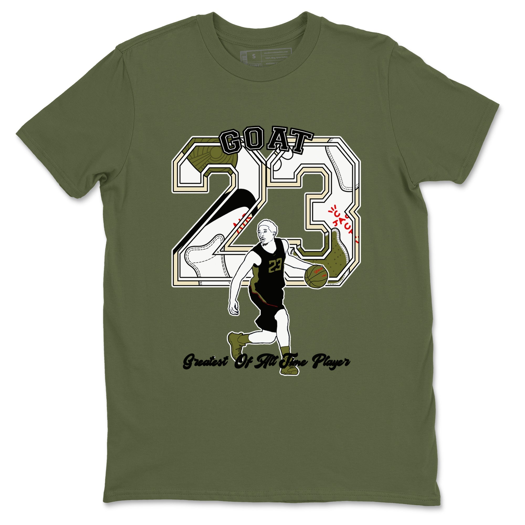 Goat Player Sneaker Tees - Air Jordan 1 Travis Scott Medium Olive