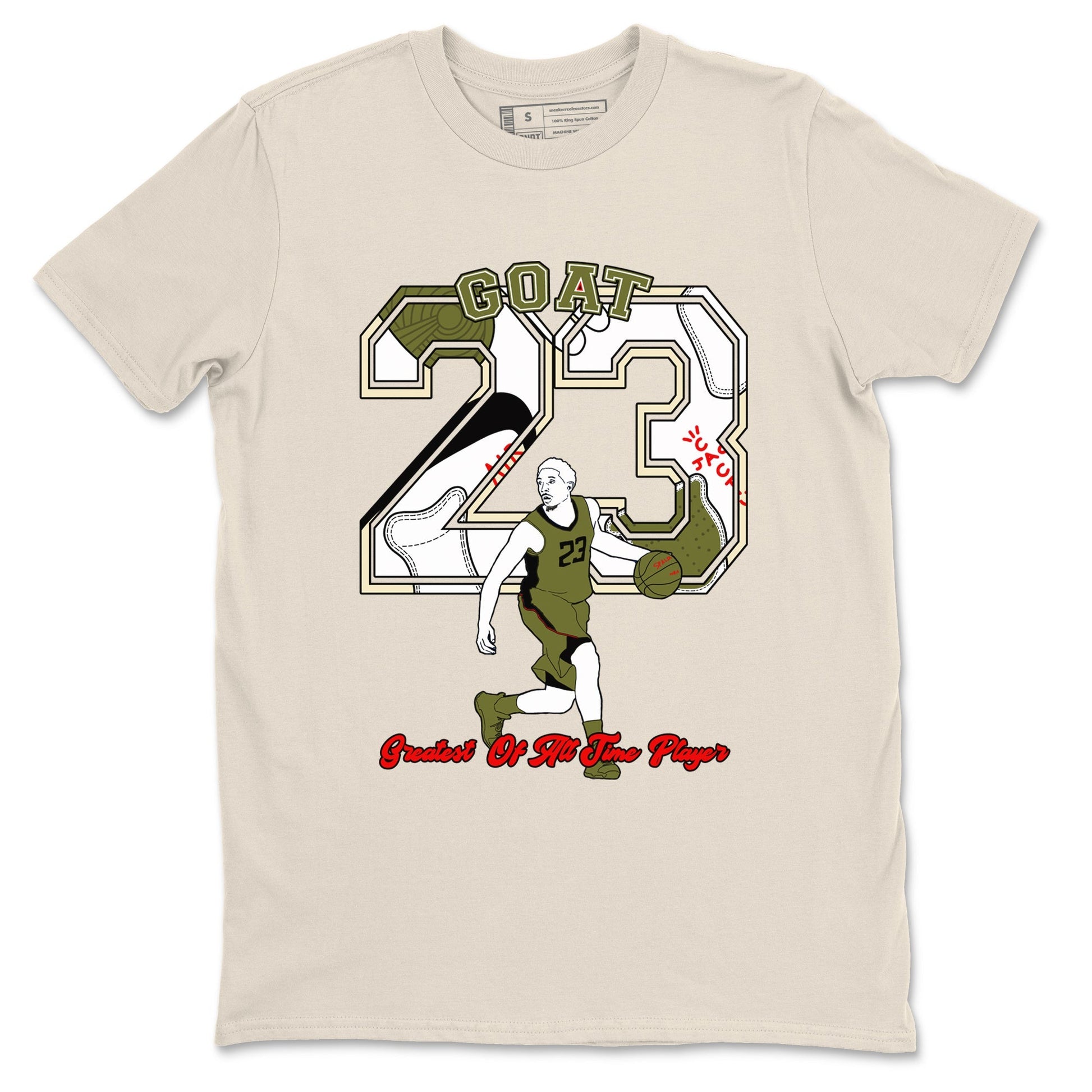 Goat Player Sneaker Tees - Air Jordan 1 Travis Scott Medium Olive