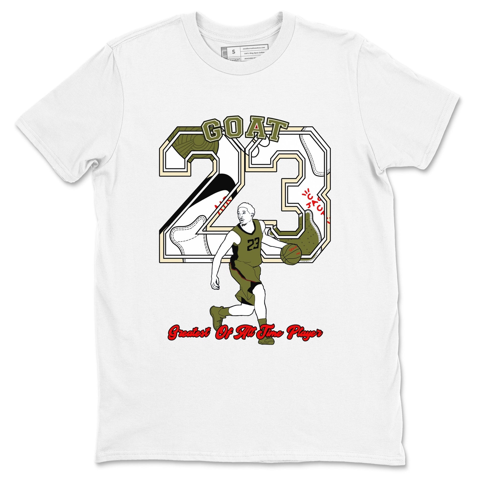 Goat Player Sneaker Tees - Air Jordan 1 Travis Scott Medium Olive