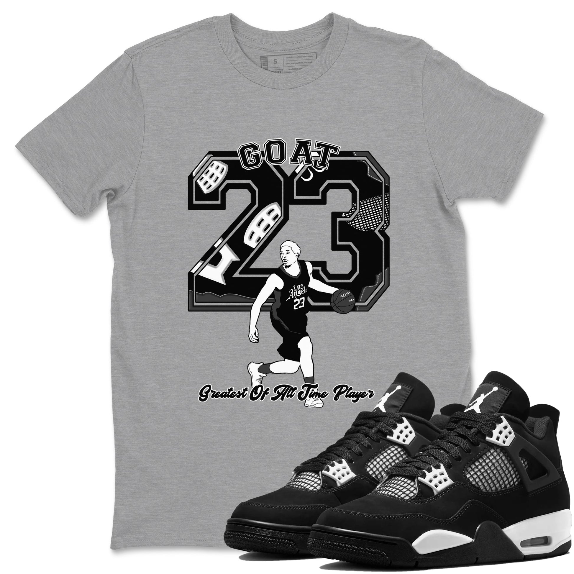 Goat Player Sneaker Tees - Air Jordan 4 White Thunder