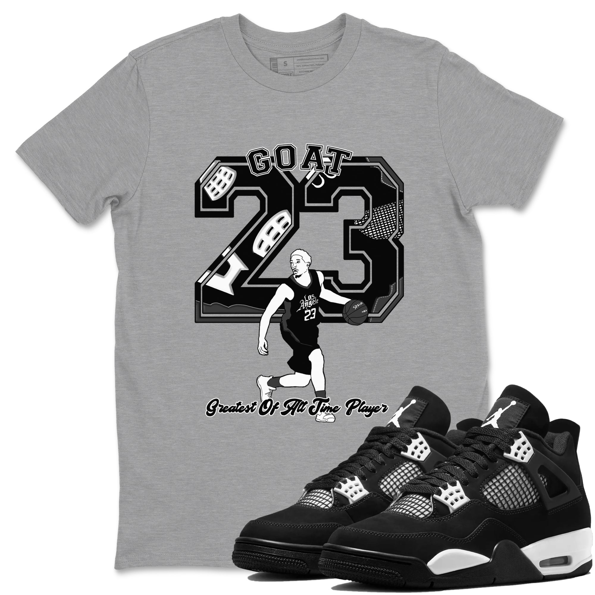 Goat Player Sneaker Tees - Air Jordan 4 White Thunder