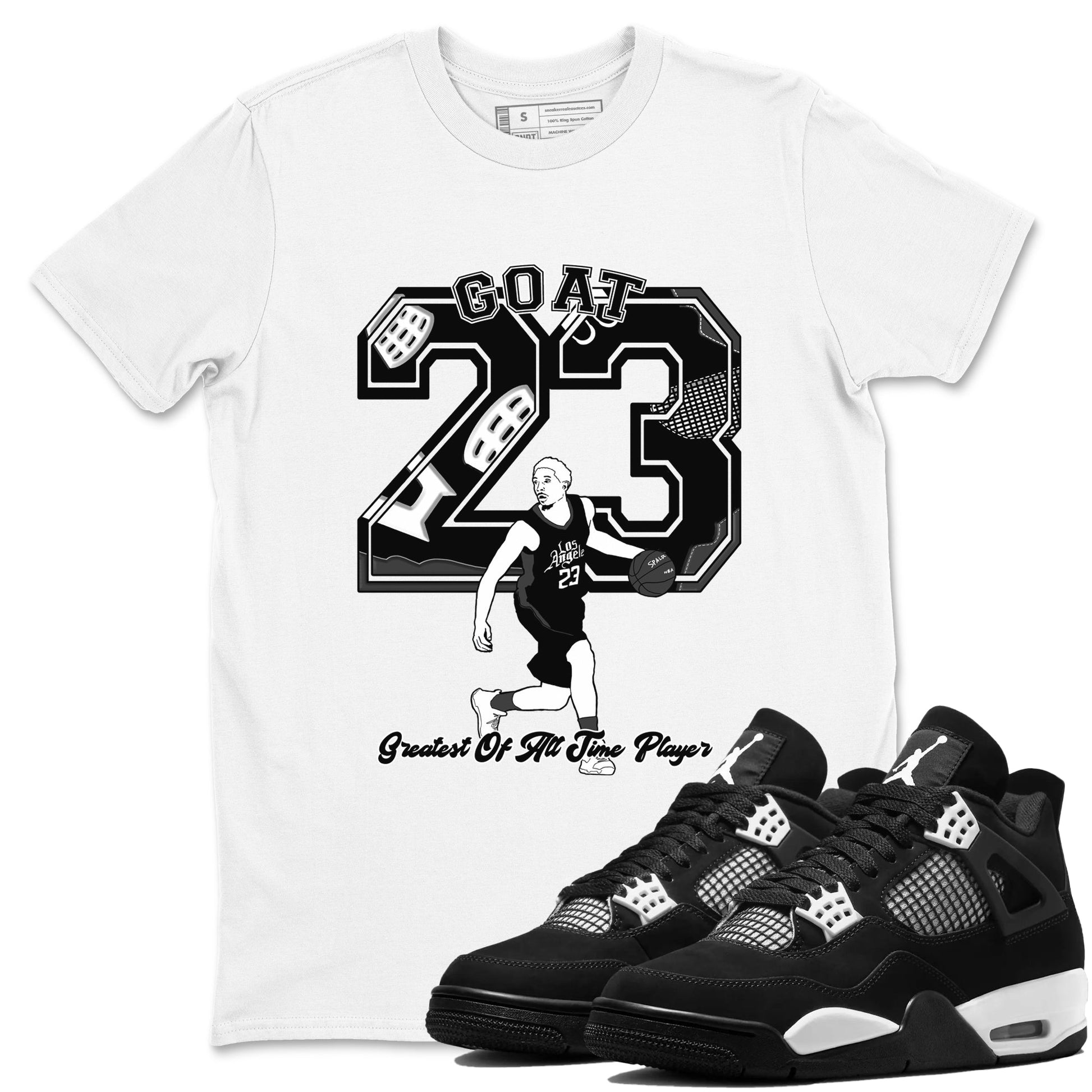 Goat Player Sneaker Tees - Air Jordan 4 White Thunder