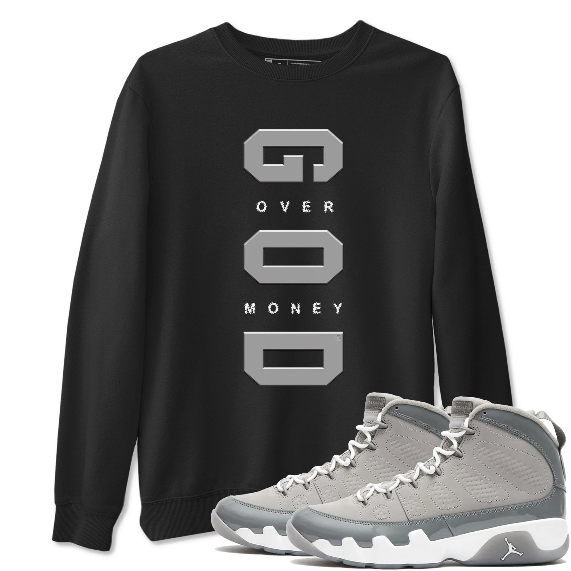 God Over Money Sneaker Tees - Air Jordan 9 Cool Grey